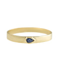 Blue Sapphire Flat Stacking Bands - Pear
