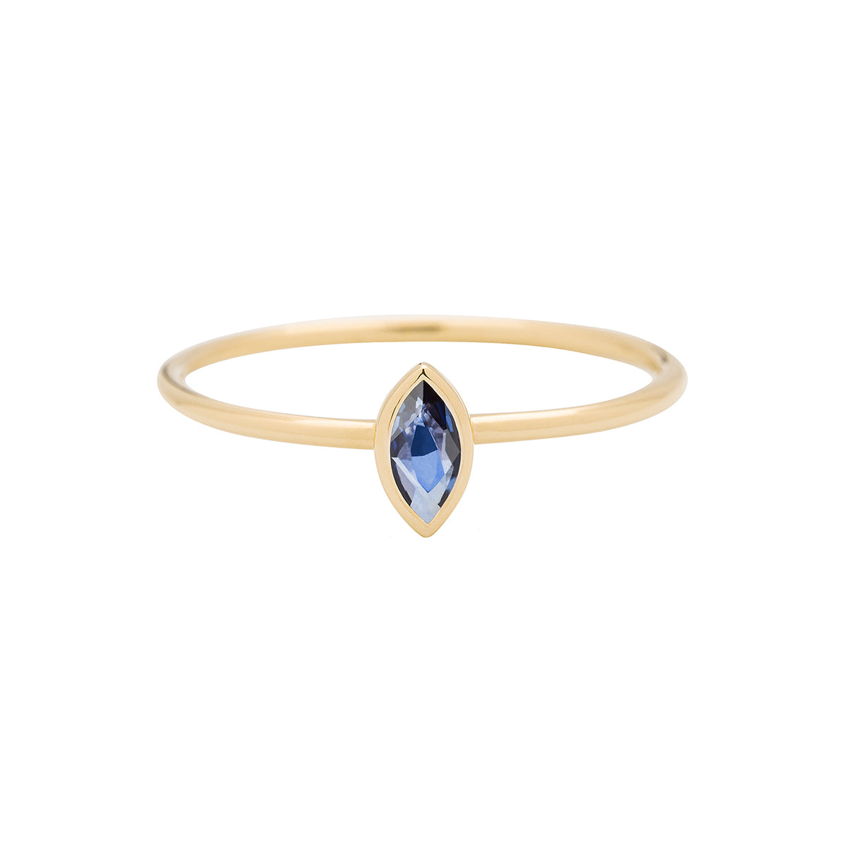 Vertical Marquise Blue Sapphire Stacking Ring