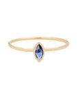 Vertical Marquise Blue Sapphire Stacking Ring