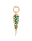 Métier by tomfoolery Gemstone Long Point Rhombus Plaques. Solid 9ct Yellow Gold. Emeralds.