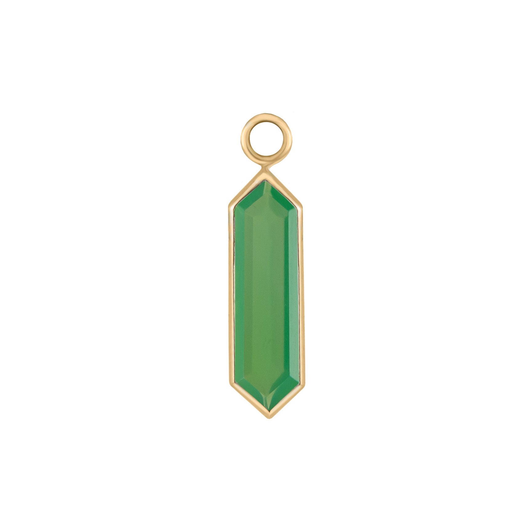 metier by tomfoolery 9ct yellow gold and chrysoprase hexa plaques.