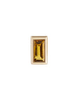 Metier by tomfoolery mini bezel set baguette gemstone studs 9ct yellow gold and citrine