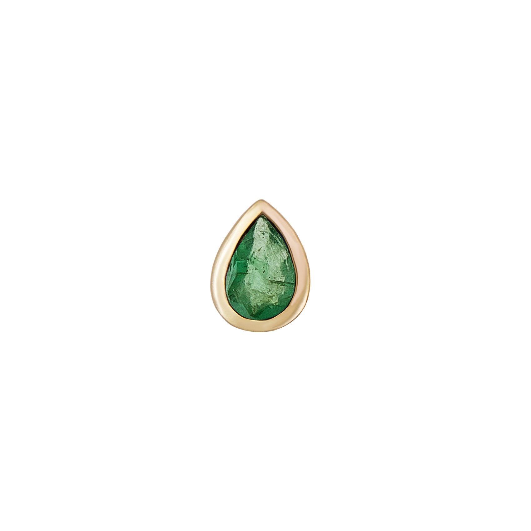 Métier by tomfoolery mini bezel set pear gemstone stud emerald