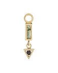Metier by tomfoolery Mini Az 2.1 Plaque in Black Diamond and Green Tourmaline. 