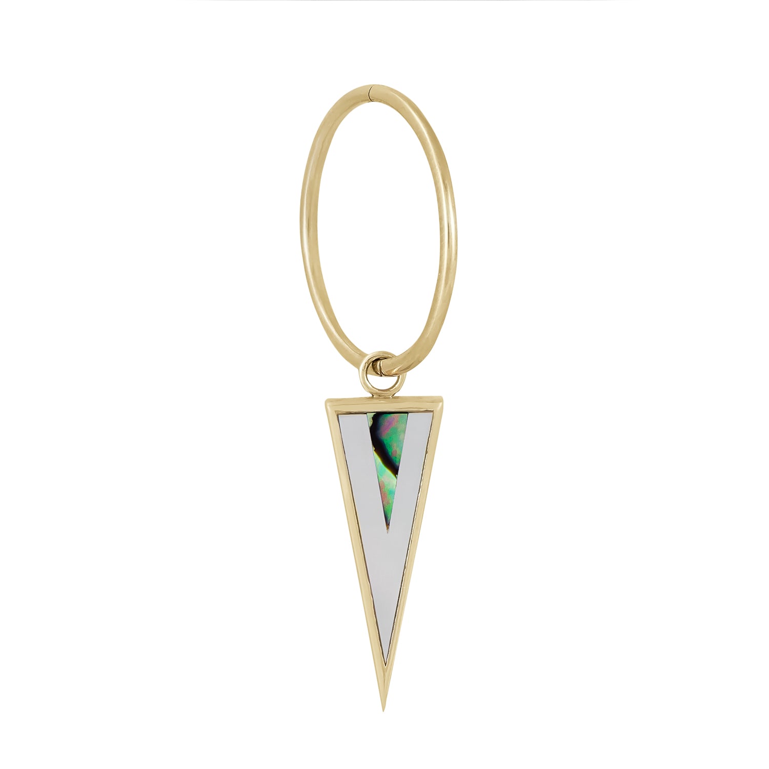 Métier by tomfoolery short mother of pearl and abalone point plaque. 9ct Yellow Gold.