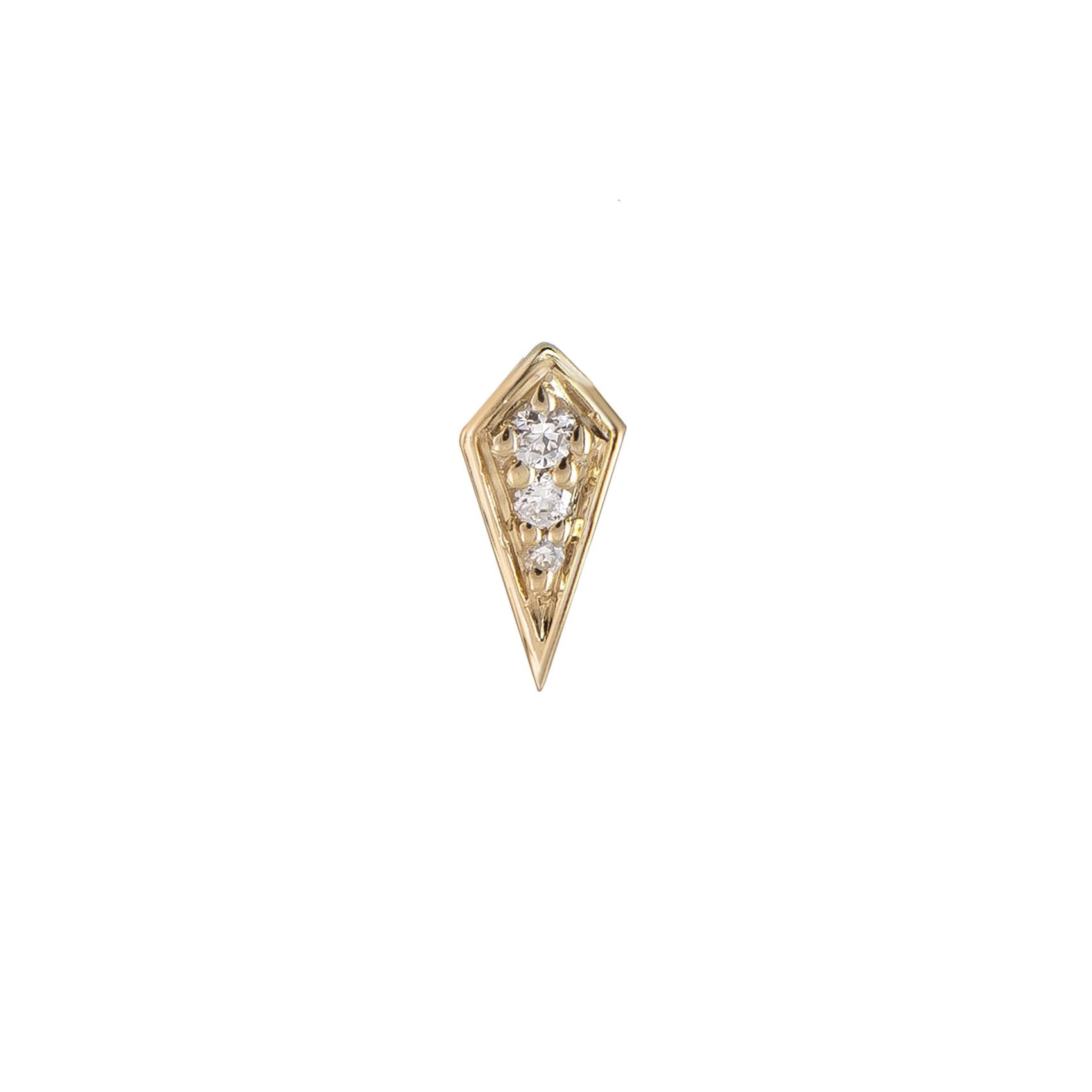 Métier by tomfoolery Mini Point Rhombus Gemstone Stud - White Diamond
