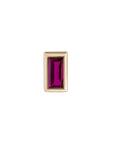 Metier by tomfoolery mini bezel set baguette gemstone studs 9ct yellow gold and ruby