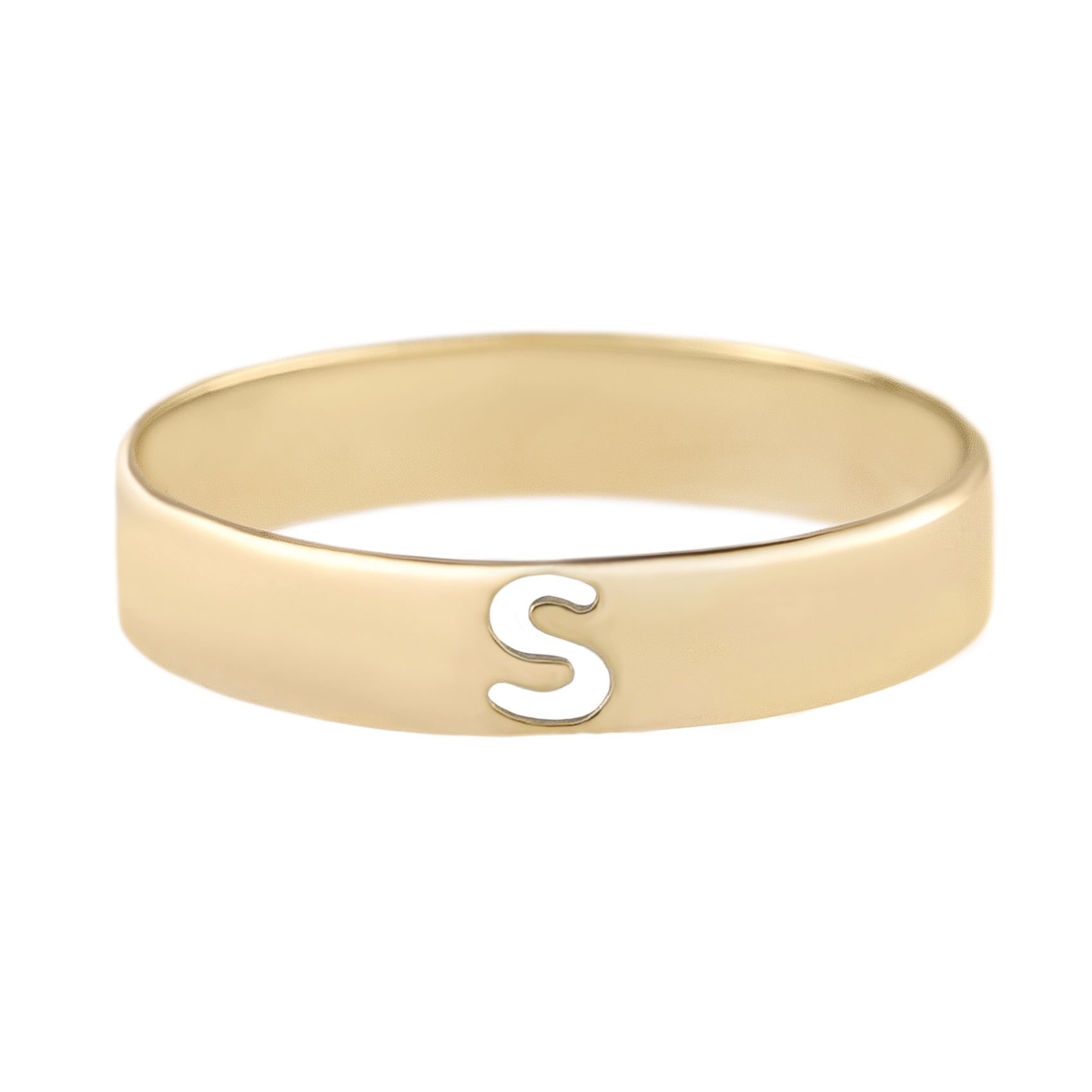 Metier by Tomfoolery: Gold Alphabet Rings 