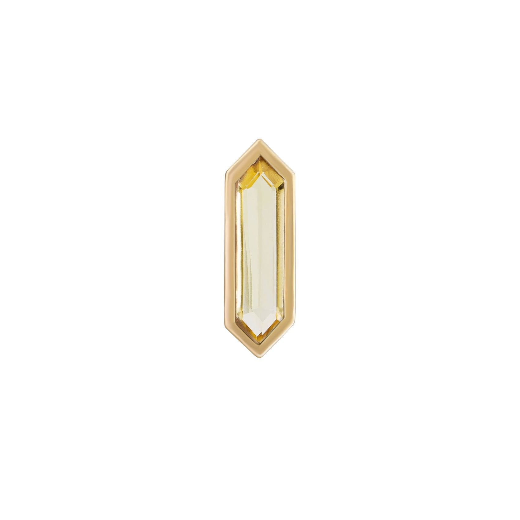 Metier by tomfoolery mini hexa stud 9ct yellow gold and citrine