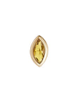 Metier by tomfoolery Mini Bezel Set Marquise Gemstone Studs 9ct Yellow Gold Citrine