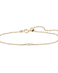 Metier by tomfoolery 9ct Yellow gold Baguette Gemstone Adjustable Bracelet White Diamond