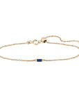 Metier by tomfoolery 9ct Yellow gold Baguette Gemstone Adjustable Bracelet Blue Sapphire