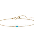 Metier by tomfoolery 9ct Yellow gold Baguette Gemstone Adjustable Bracelet Turquoise