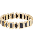 Métier by tomfoolery Marquise & Baguette Diamond Eternity Ring. Solid 9ct Yellow Gold. Black Diamonds.