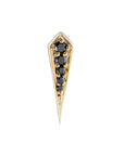 Metier by tomfoolery Gemstone Long Point Rhombus Stud Earring. Black Diamond.