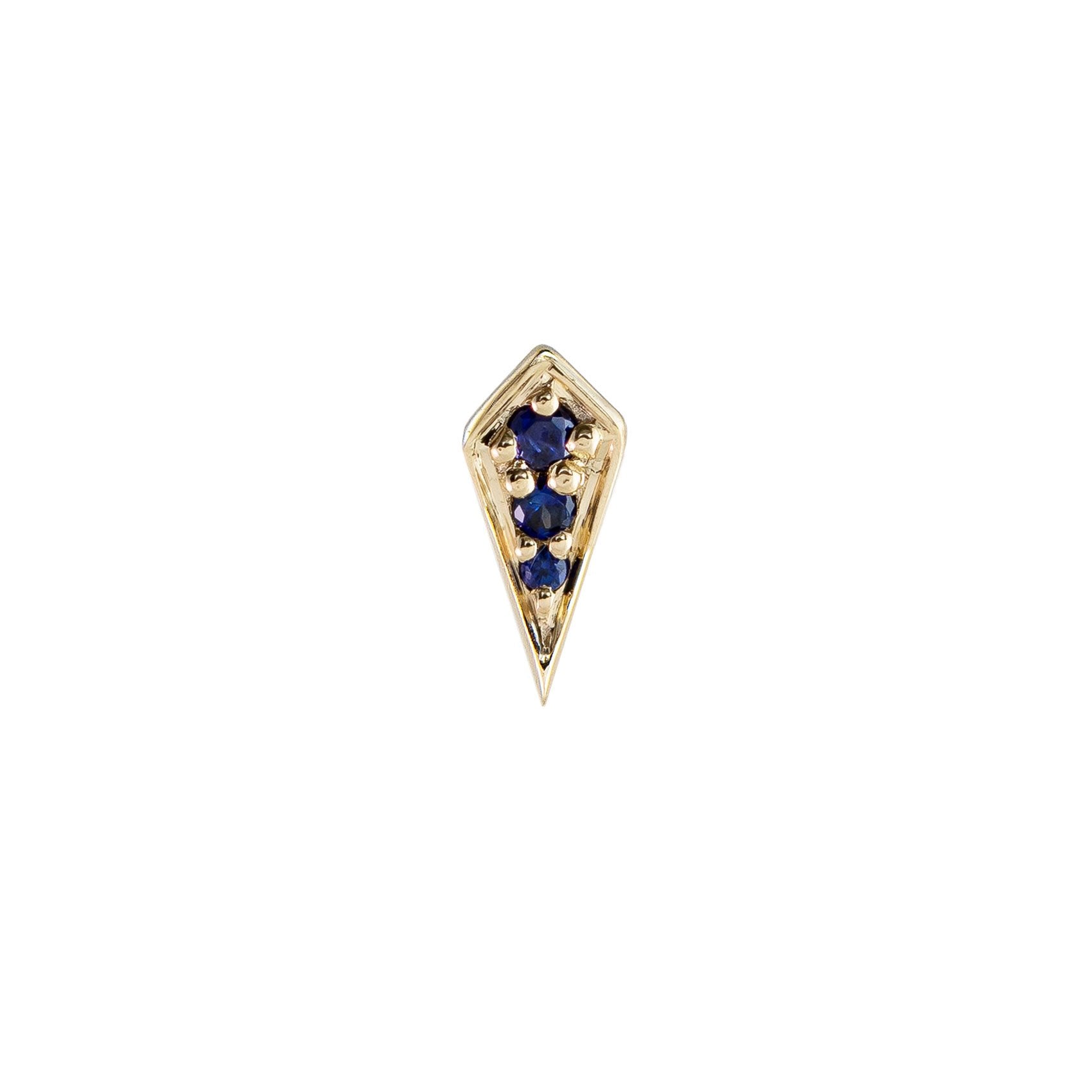 Métier by tomfoolery Mini Point Rhombus Gemstone Stud - Blue Sapphire