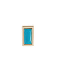 Metier by tomfoolery mini bezel set baguette gemstone studs 9ct yellow gold and turquoise