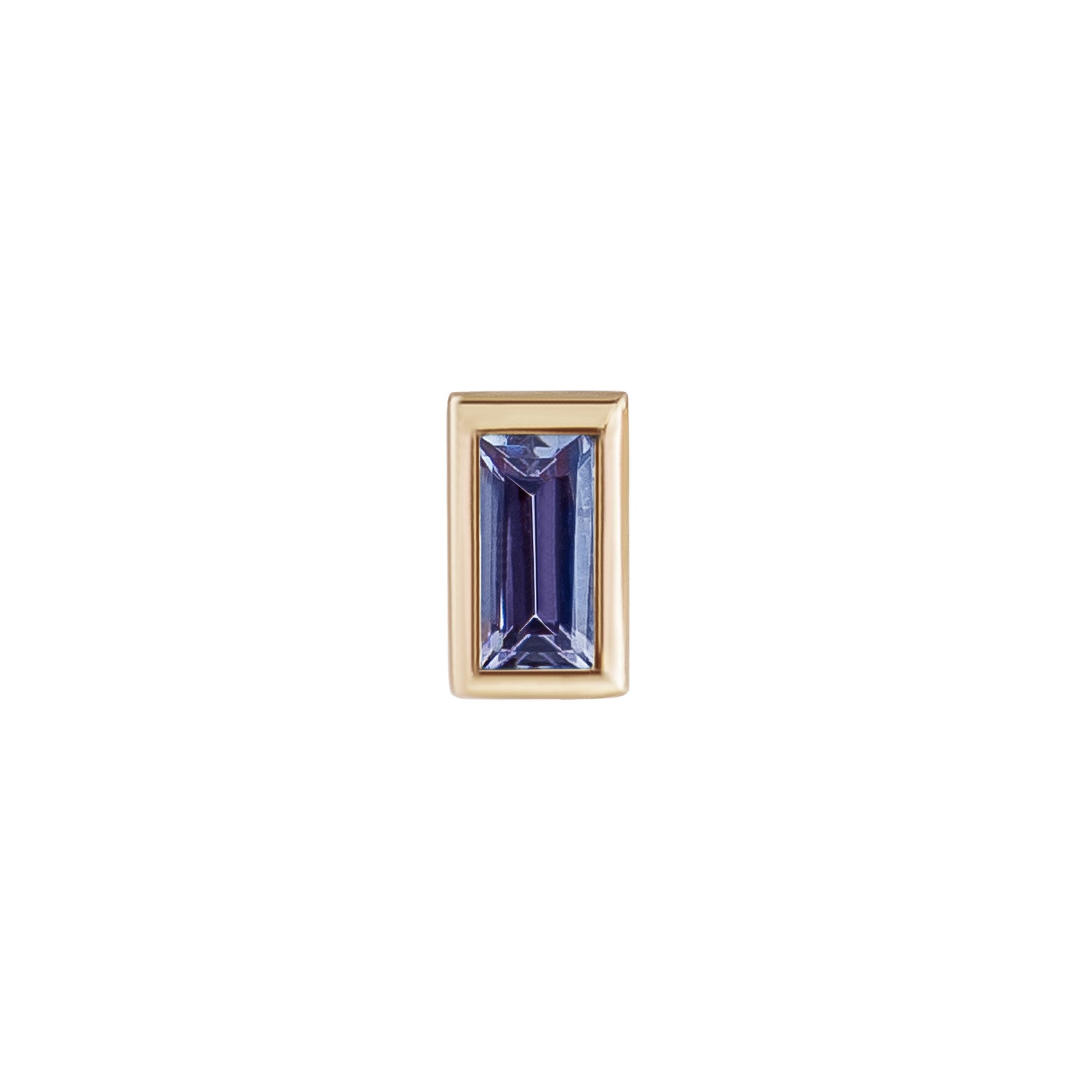 Mini Bezel Set Baguette Gemstone Studs