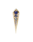 Metier by tomfoolery Gemstone Long Point Rhombus Stud Earring. Blue Sapphire.