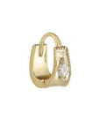 Metier by tomfoolery Dala Milgrain Gemstone Huggies 9ct Yellow Gold White Diamond