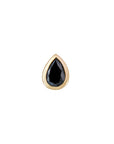 Métier by tomfoolery mini bezel set pear gemstone stud  black diamond
