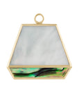 First Love Duo Mother of Pearl and Abalone Plaque. 9ct Yellow Gold