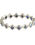 Metier by tomfoolery 9ct White Gold Blue Sapphire Full Eternity Rings. Princess Cut.