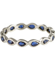 Metier by tomfoolery 9ct White Gold Blue Sapphire Full Eternity Rings. Pear Cut.