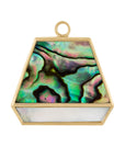 First Love Duo Mother of Pearl and Abalone Plaque. 9ct Yellow Gold