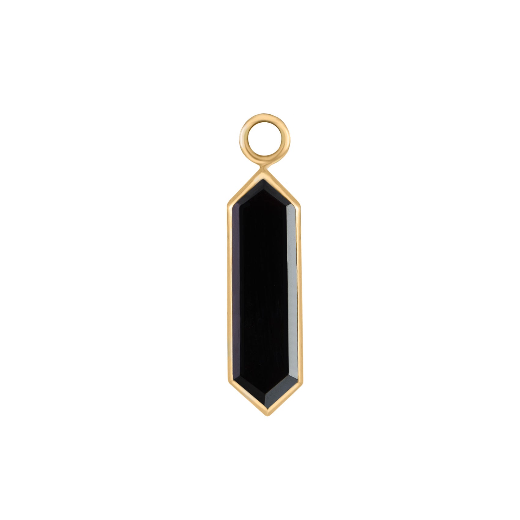 metier by tomfoolery 9ct yellow gold and black spinel hexa plaques.