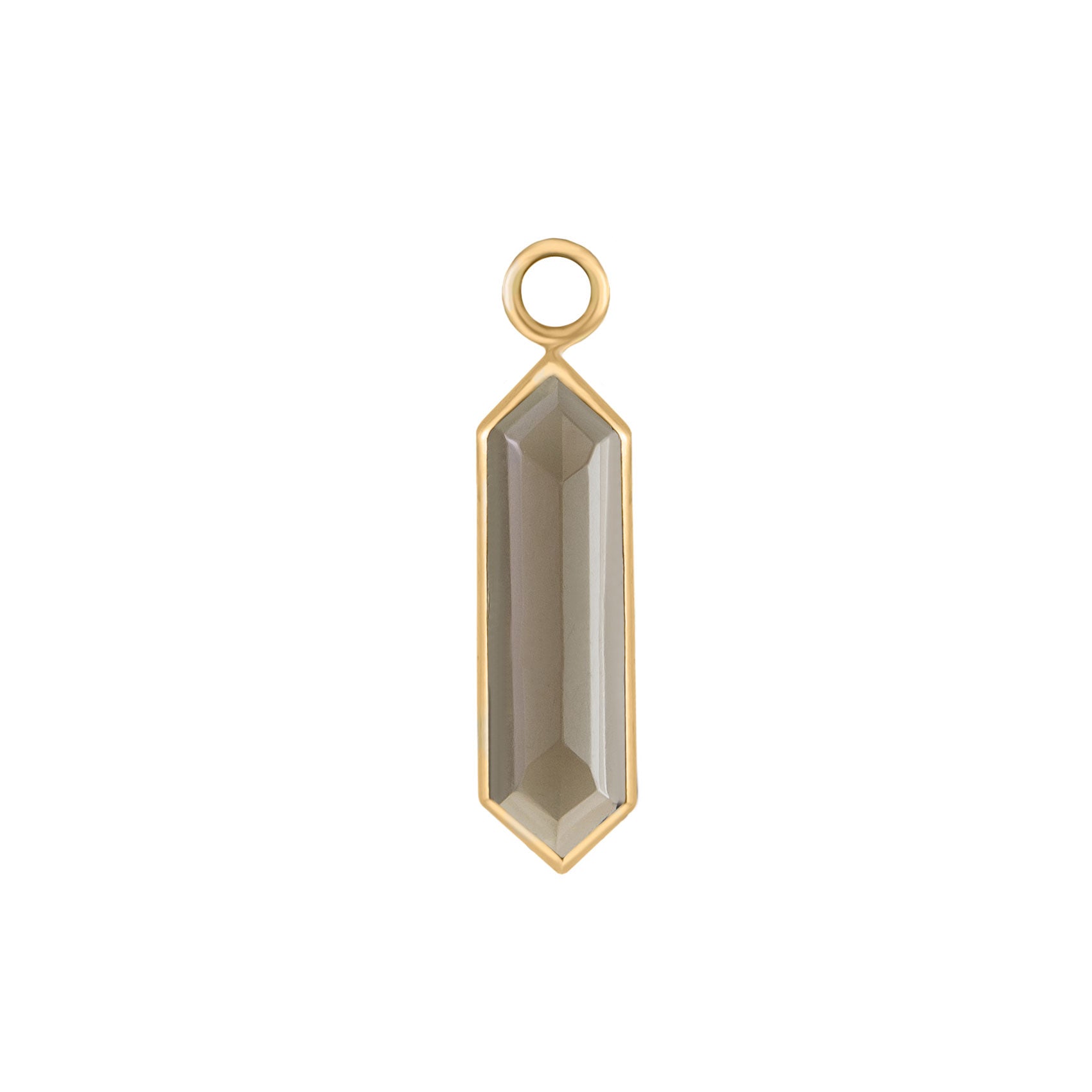 metier by tomfoolery 9ct yellow gold and smokey quartz hexa plaques.
