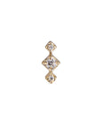 Métier by tomfoolery Three Stone Petite Stud - 9ct yellow gold white diamond