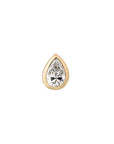 Métier by tomfoolery mini bezel set pear gemstone stud white diamond