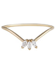 Metier by tomfoolery Marquise Halo Stacking Ring. 9ct Yellow Gold and White Diamond.