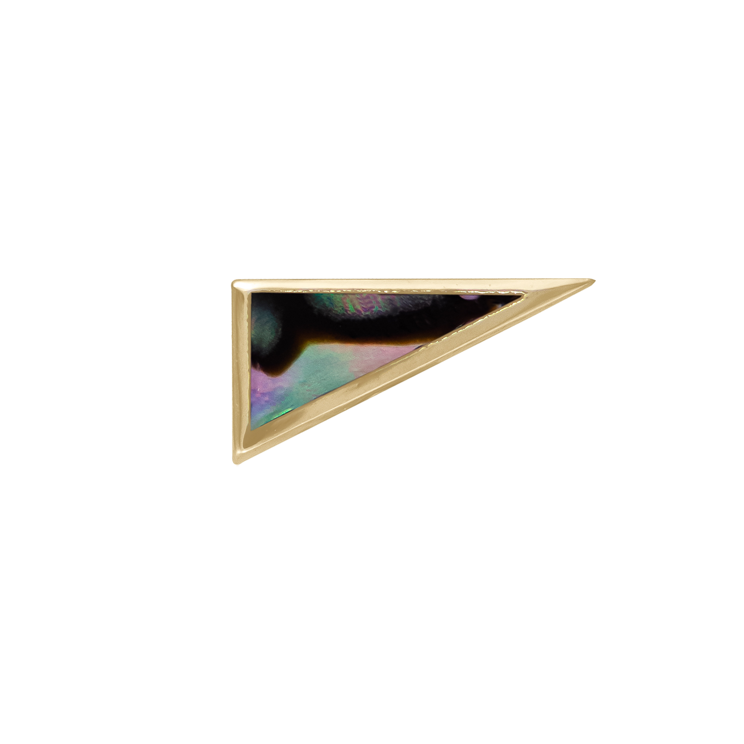 Mother Of Pearl Elongated Triangle Stud .2