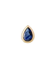 Métier by tomfoolery mini bezel set pear gemstone stud blue sapphire