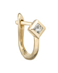 metier by tomfoolery princess cut huggies 9ct yellow gold and white diamond
