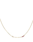 metier by tomfoolery: Mini Az Split Necklace ruby tourmaline and diamond