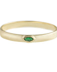 Metier by tomfoolery Emerald Flat Stacking Bands 9ct Yellow Gold Marquise Cut Emerald