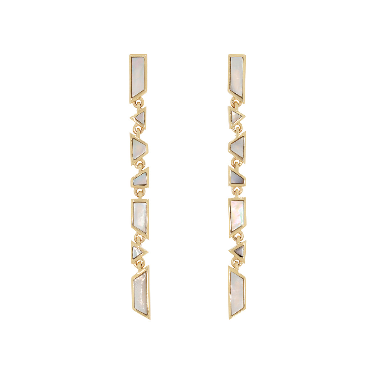 Tesserae Pearl Mini Long Drop Earrings