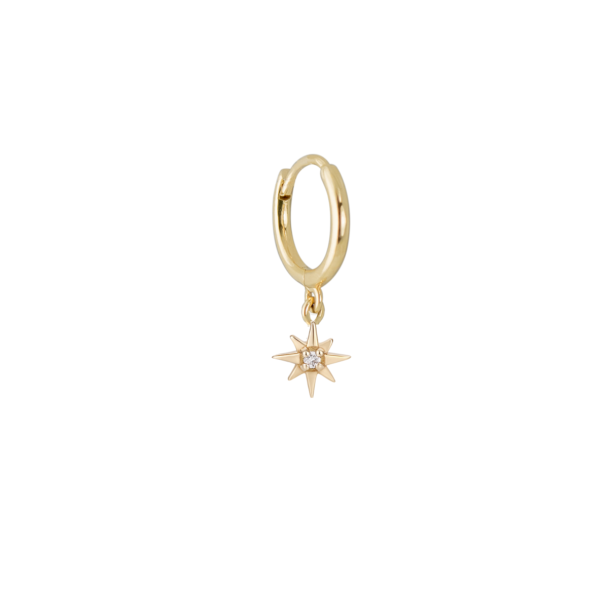 Métier by tomfoolery Astra Star Clicker Hoop 14ct Yellow Gold
