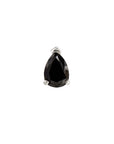 Metier by tomfoolery mini claw set pear gemstone studs 9ct white gold and black diamond