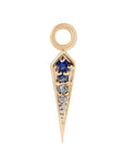 Métier by tomfoolery Gemstone Long Point Rhombus Plaques. Solid 9ct Yellow Gold. Blue Sapphires.