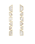 Metier by tomfoolery Tesserae Mother of Pearl Short Drop Earrings 9ct yellow gold