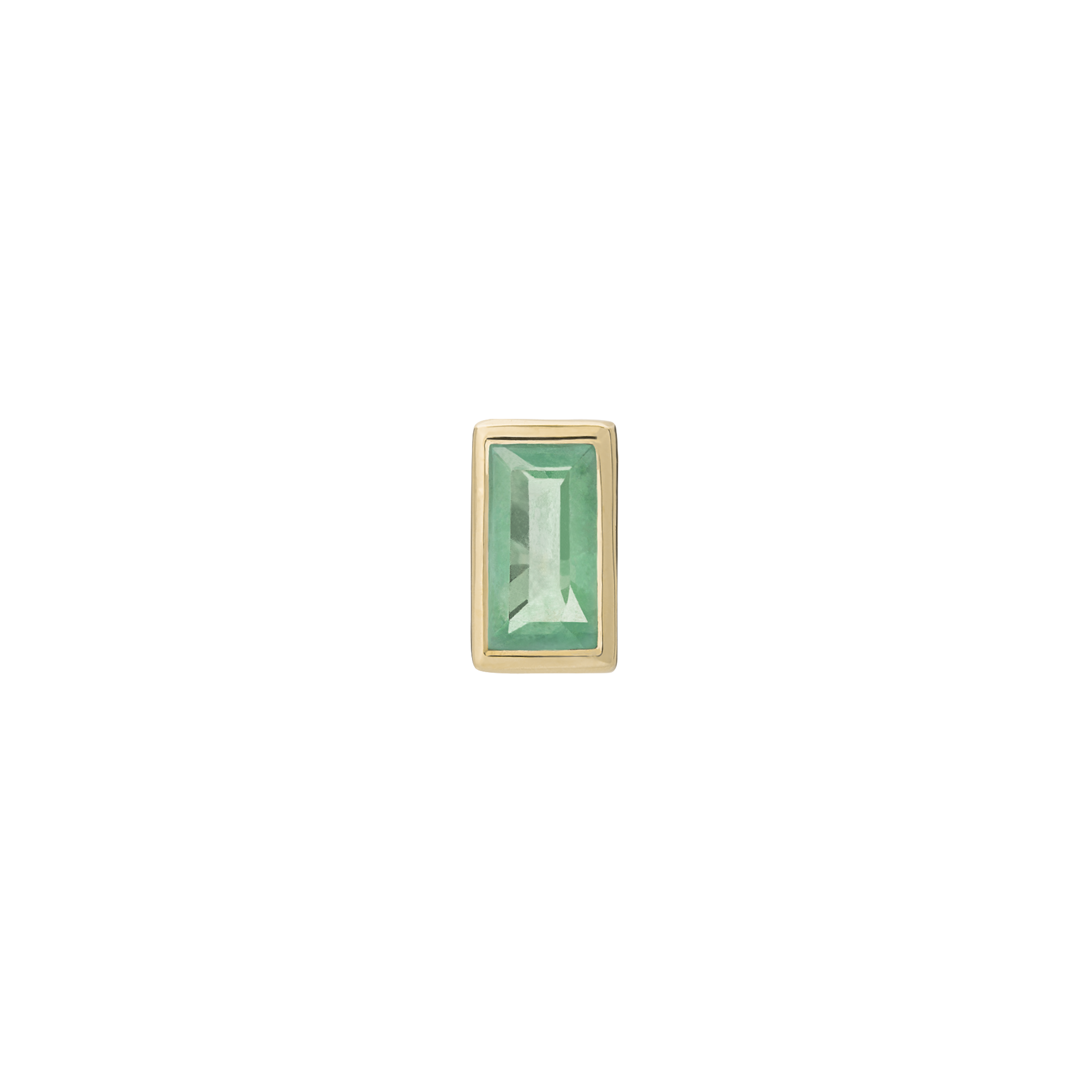 Metier by tomfoolery Bezel Set Baguette Gesmtone Studs - Emerald