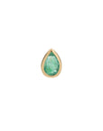 Metier by tomfoolery Bezel Set Pear Gemstone Stud 9ct yellow gold with emerald