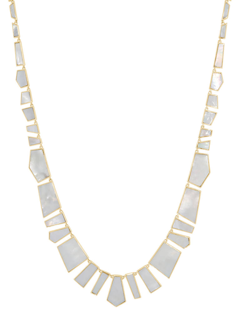 Metier by tomfoolery Tesserae Mother of Pearl Large Necklace 9ct yellow gold