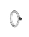 White Gold Seamless Claw Gemstone Clicker Hoops