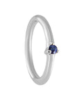 White Gold Seamless Claw Gemstone Clicker Hoops