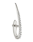 Metier by tomfoolery white gold long skinny point huggie white diamond